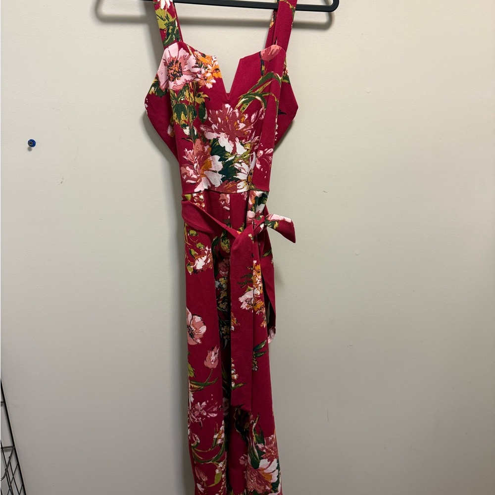 Floral Red Jumpsuit